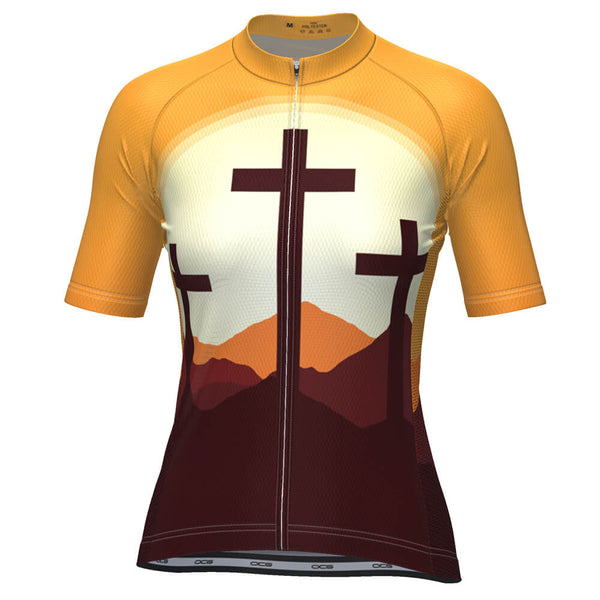 Women's Three Cross Christian Faith Cycling Jersey